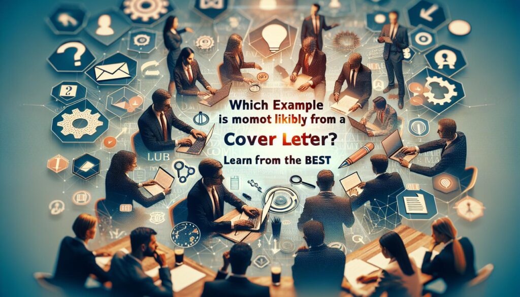 Which example is most likely from a cover letter? Learn From the Best 1 Which example is most likely from a cover letter? Learn From the Best